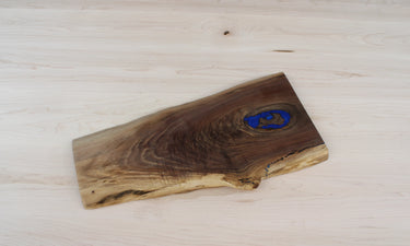 Blue Epoxy Live Edge Charcuterie Board Serving Tray Ready to Ship 18